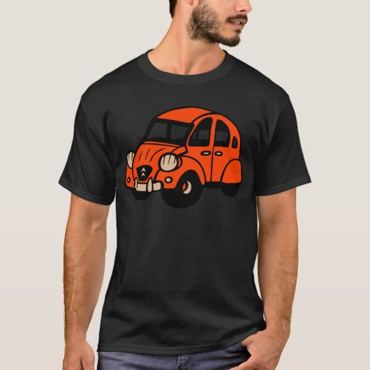 2人のcvのヴィンテージのフランス人車 tシャツ (正面)