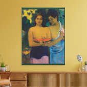 2人のTahitian Women (1899) by Paul Gauguin キャンバスプリント (インサイチュ (リビング))