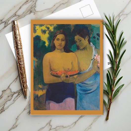 2人のTahitian Women (1899) by Paul Gauguin ポストカード