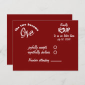 2人は一つのブルゴーニュ結婚ーになる 出欠カード (正面/裏面)