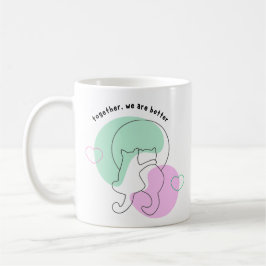 2人カスタムのマグ、一緒に私たちは良い、猫のマグ コーヒーマグカップ