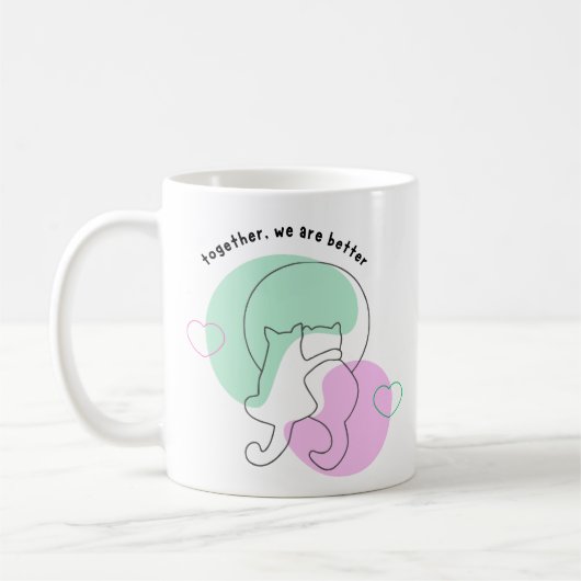 2人カスタムのマグ、一緒に私たちは良い、猫のマグ コーヒーマグカップ (左)