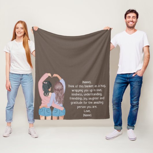 2人カスタムの女の子と親友への手紙 フリースブランケット (インサイチュ)