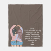 2人カスタムの女の子と親友への手紙 フリースブランケット (正面)