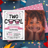 2人カッコいいの女の子の写真2nd誕生日招待状 招待状