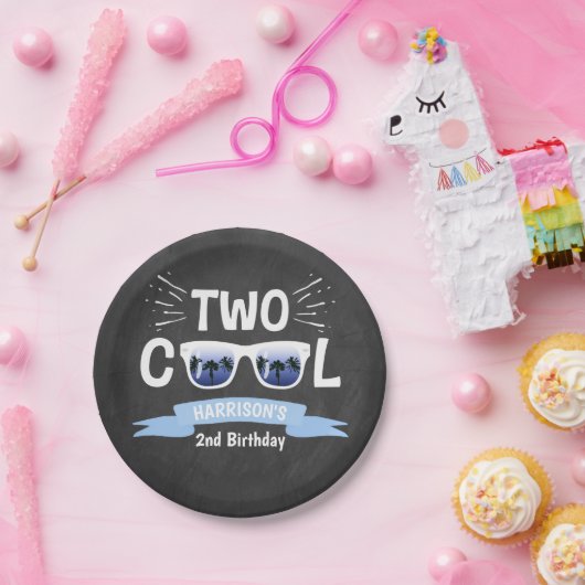 2人カッコいいの少年シャルボード2nd誕生日 ペーパープレート (パーティー)