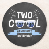 2人カッコいいの少年シャルボード2nd誕生日 ラウンドペーパーコースター (正面)
