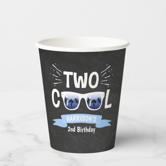 2人カッコいいの少年シャルボード2nd誕生日 紙コップ (正面)