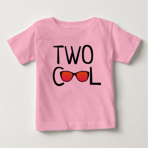 2人クールの女の子のシャツ ベビーTシャツ