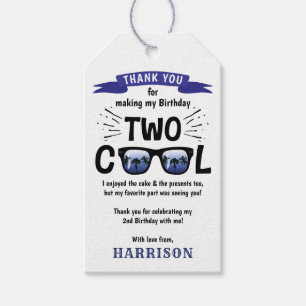 2人クールの男の子2nd誕生日パーティー ギフトタグ