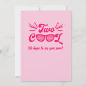 2人クール女の子ピンクサングラス2nd誕生日 招待状 (裏面)
