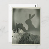 2人ビクトリアンの女の子がウサギの影におびえる ポストカード (正面/裏面)