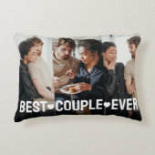 2人モダンの写真コラージュ最高ののカップル アクセントクッション (正面)
