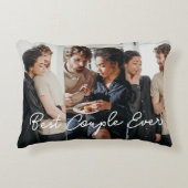 2人モダンの写真コラージュ最高ののカップル アクセントクッション (正面)