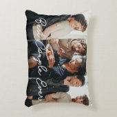 2人モダンの写真コラージュ最高ののカップル アクセントクッション (正面(垂直))