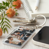 2人モダンの写真コラージュ最高ののカップル キーホルダー (正面右)