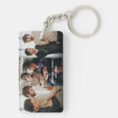 2人モダンの写真コラージュ最高ののカップル キーホルダー (裏面)