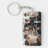 2人モダンの写真コラージュ最高ののカップル キーホルダー (正面)