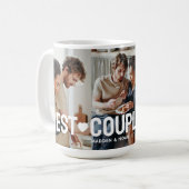 2人モダンの写真コラージュ最高ののカップル コーヒーマグカップ (正面左)