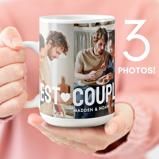 2人モダンの写真コラージュ最高ののカップル コーヒーマグカップ