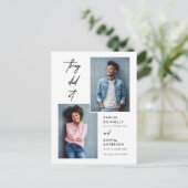 2人モダン卒業生が共同卒業写真を二重に ポストカード (スタンド正面)