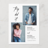 2人モダン卒業生が共同卒業写真を二重に ポストカード (正面)