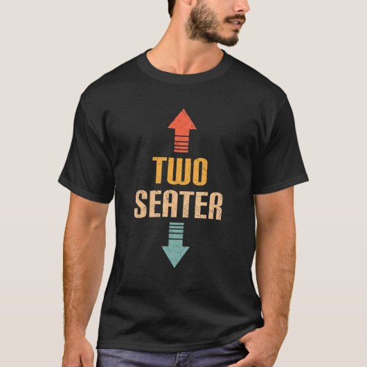 2人乗り2人乗りアローギャグパパ冗談ミーム男性 Tシャツ (正面)
