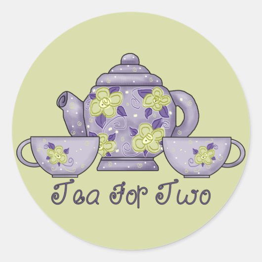 2人分のお茶 ラウンドシール (正面)