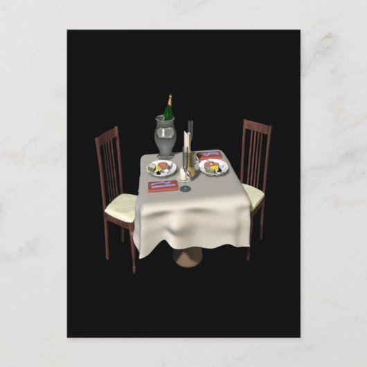 2人分のディナー ポストカード (正面)