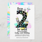 2人生まれは野生の2番目の誕生日の招待 招待状 (正面/裏面)