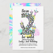2人生まれは野生の2番目の誕生日の招待 招待状 (正面/裏面)