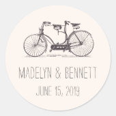 2人用に構築 |ヴィンテージタンデム結婚自転車 ラウンドシール (正面)