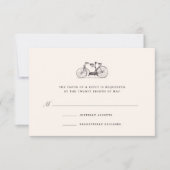 2人用に構築 |ヴィンテージタンデム自転車RSVPカード 出欠カード (正面)