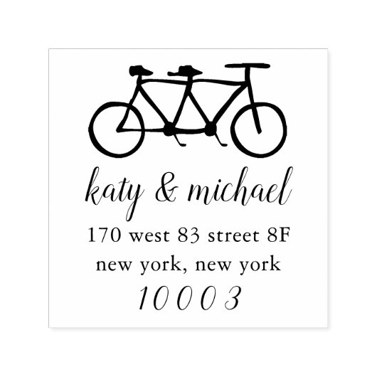 2人用 |タンデム自転車差出人住所 セルフインキングスタンプ (デザイン)