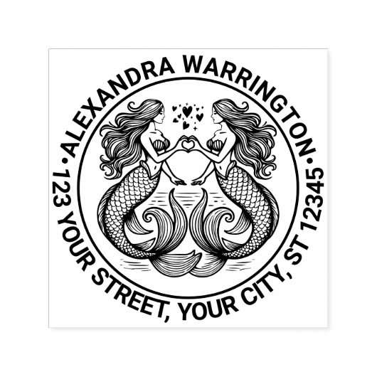 2人目作成ハート符号名差出人住所 セルフインキングスタンプ (デザイン)