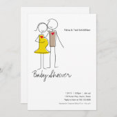 2人組のベビーシャワー5x7招待状 招待状 (正面/裏面)