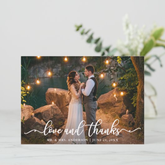 2人結婚の写真愛とカ感謝していードウッド 招待状 (スタンド正面)