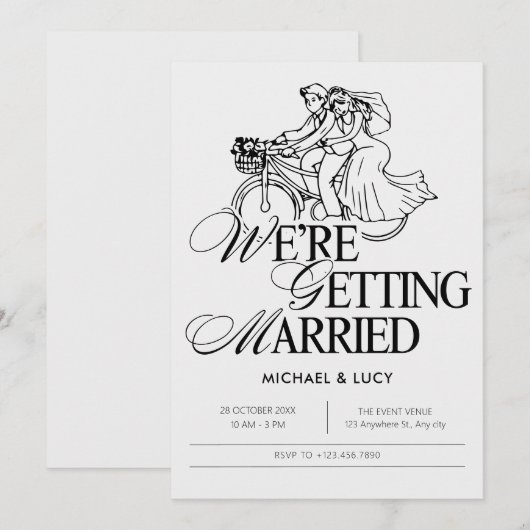 2人結婚の実例 招待状 (正面/裏面)