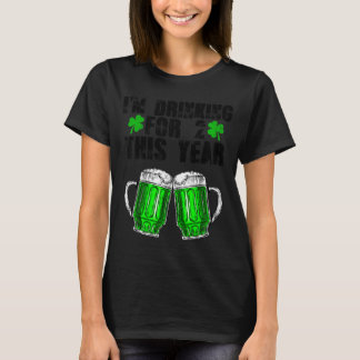 2人飲んでる 新パパ ビール好き セントパトリック Tシャツ