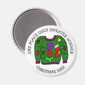 2位の優勝者で醜いセーターコンテスト賞 マグネット (正面/裏面)