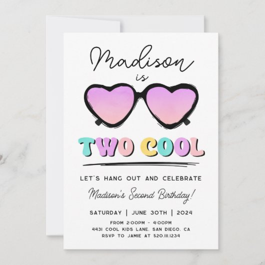 2位クール生誕女パーティの招待状 招待状 (正面)