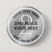 2位目銀メダルボタン 缶バッジ (正面)
