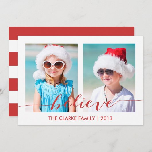 2信じ枚のフォトホリデーカード シーズンカード (正面/裏面)