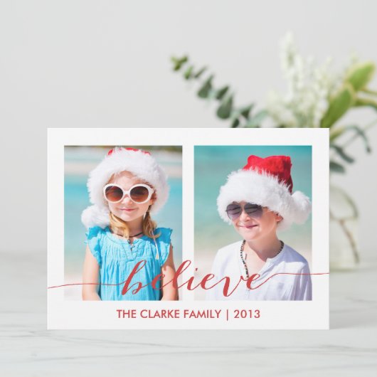 2信じ枚のフォトホリデーカード シーズンカード (スタンド正面)