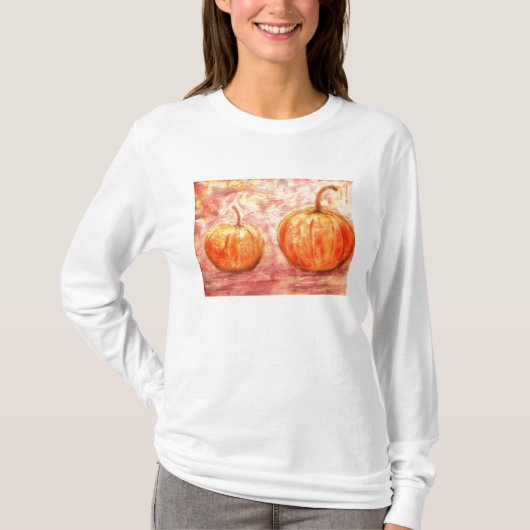 2個のカボチャ Tシャツ (正面)