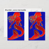 2個の人魚はがき ポストカード (正面/裏面)