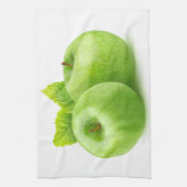 2個の緑のりんご キッチンタオル (縦)
