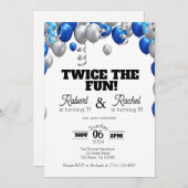2倍のおもしろいダブル誕生祝い招待状 招待状 (正面/裏面)