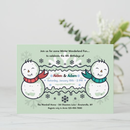 2倍のおもしろい誕生日パーティーの招待 招待状 (スタンド正面)