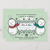 2倍のおもしろい誕生日パーティーの招待 招待状 (正面/裏面)